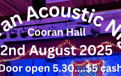 Cooran Acoustic Night 2nd Aug 2025 5.30pm